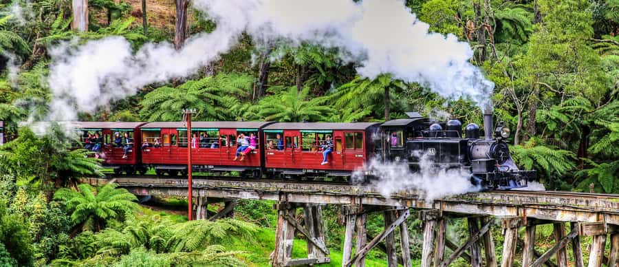 Melbourne: Puffing Billy & Healesville Sanctuary Scenic Tour - Puffing Billy from Belgrave to Emerald Lake Park: the steam-train moment