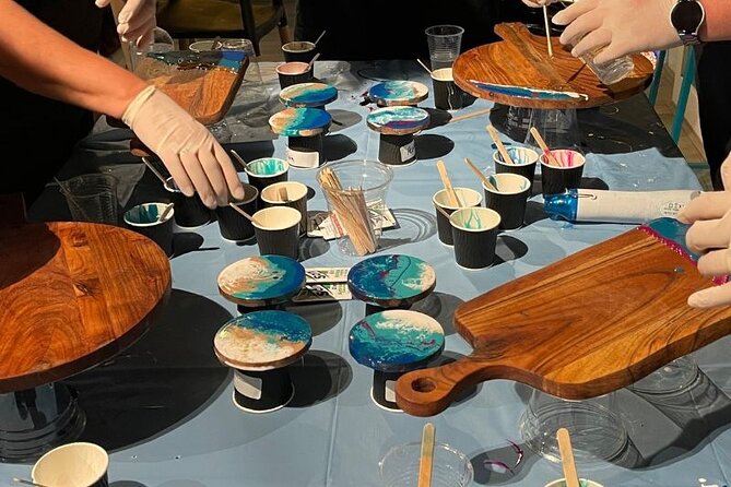 Resin Art Classes Melbourne: Cheeseboards & Coasters - Resin Art Classes at 555 Flinders Ln: cheeseboards, coasters, and the materials do the heavy lifting